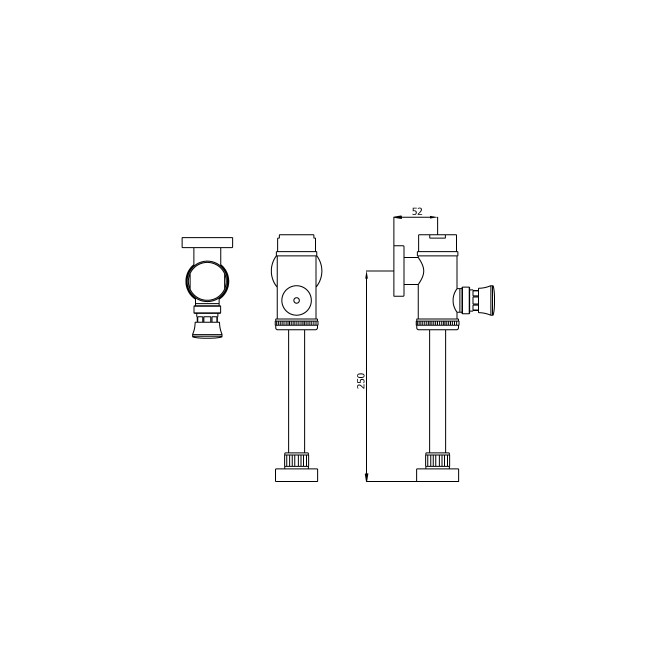 Fluxómetro mecánico para urinario botón directo 23002000 VAINSA 